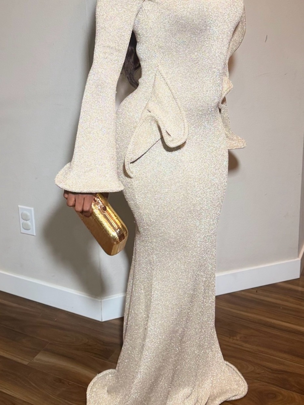 Sandrine Lurex Knit Maxi Dress - Gold